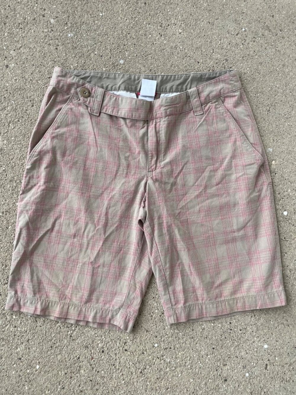 Vintage Y2K North Face Long Tan Plaid Womens 8 100% Cotton Gorpcore Low Rise